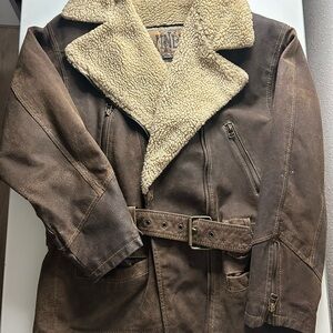 Men's Brown Shearling Lined Jacket